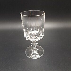Vintage Crystal Wine Goblet Elegant Cut Glass Stemware